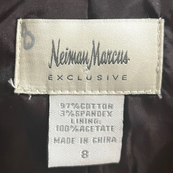 Vintage Neiman Marcus Velour Striped Single Breasted Blazer Jacket Women's Sz 8 - Picture 6 of 6